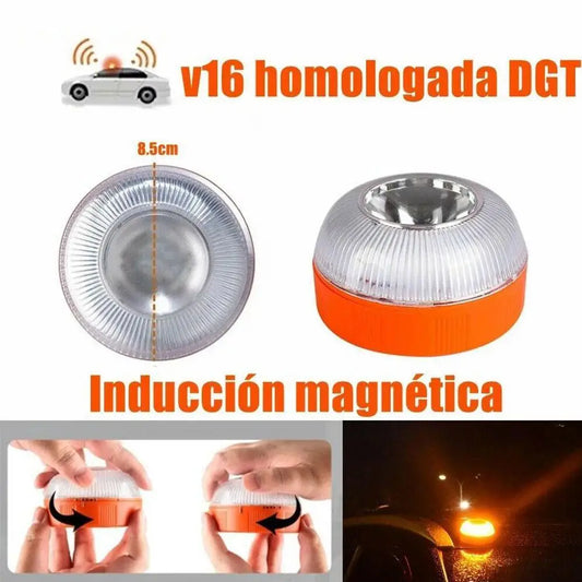 Rechargeable V16 Explosion Flashing Light LED Emergency Help Flash Light Magnetic Induction Strobe Flashing Warning Light