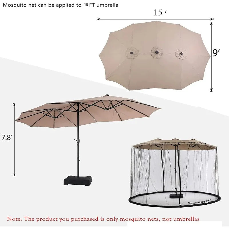 15Ft Mosquito Netting for Patio
Patio Screen Mesh with Double Zipper