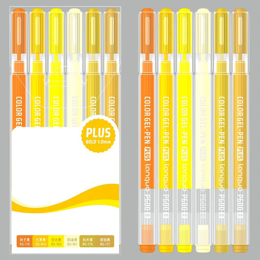 6pcs color highlighters 
suitable for notebooks, writing, greeting cards, school stationery, holiday gifts