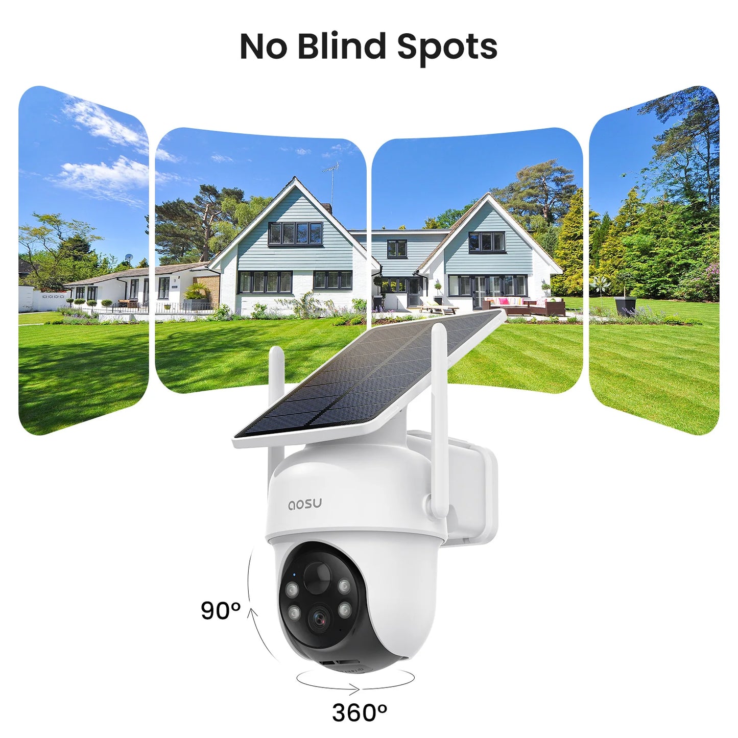 AOSU 3MP 100% Wire-Free Solar WiFi Camera