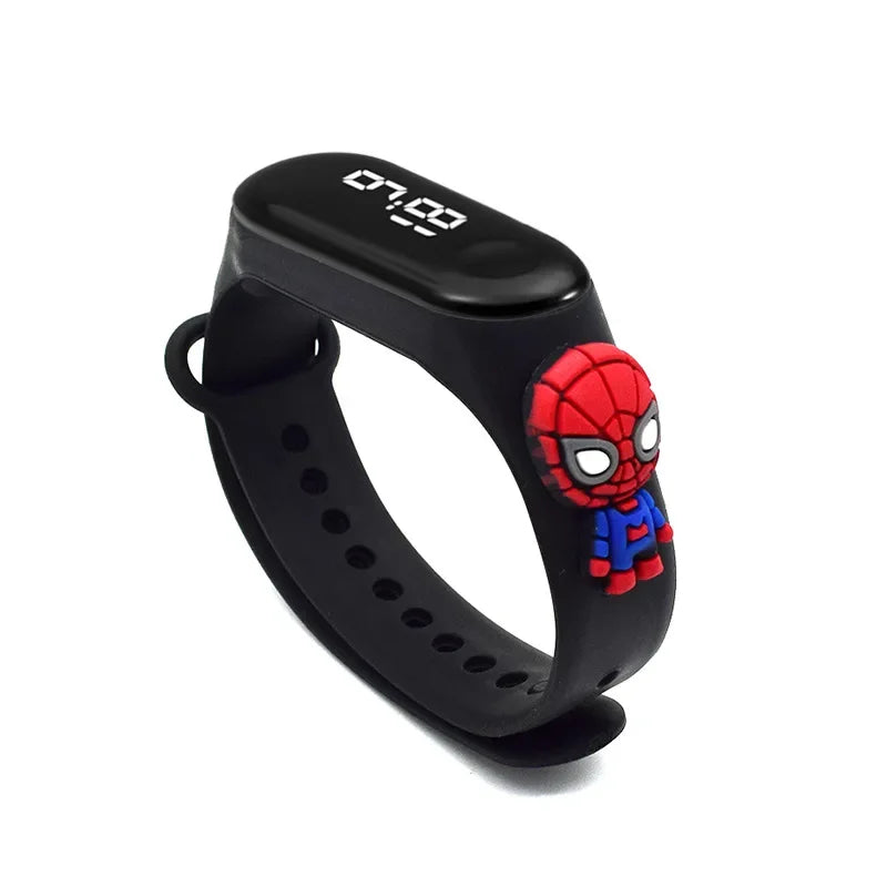 Pokemon Pikachu Avengers Spiderman LED Student Kids Sports Touch Cartoon Electronic Clock Watch Boys Girls Christmas Gifts Toys