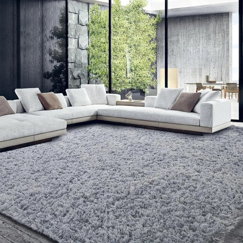 Ultra Fuzzy Large Plush Faux Fur Carpet for Living Room Bedroom, Non-Skid Fuzzy Rug