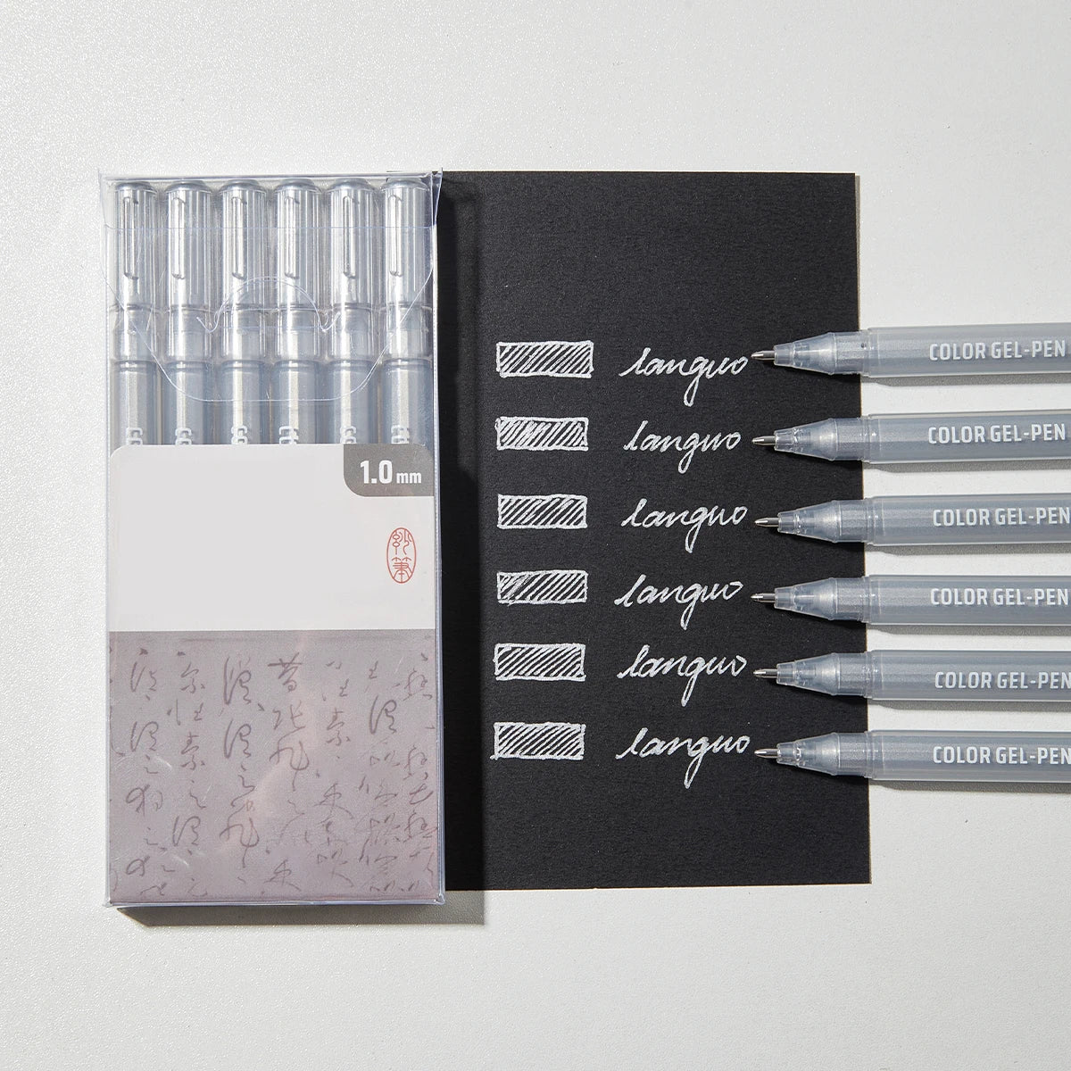 6pcs color highlighters 
suitable for notebooks, writing, greeting cards, school stationery, holiday gifts