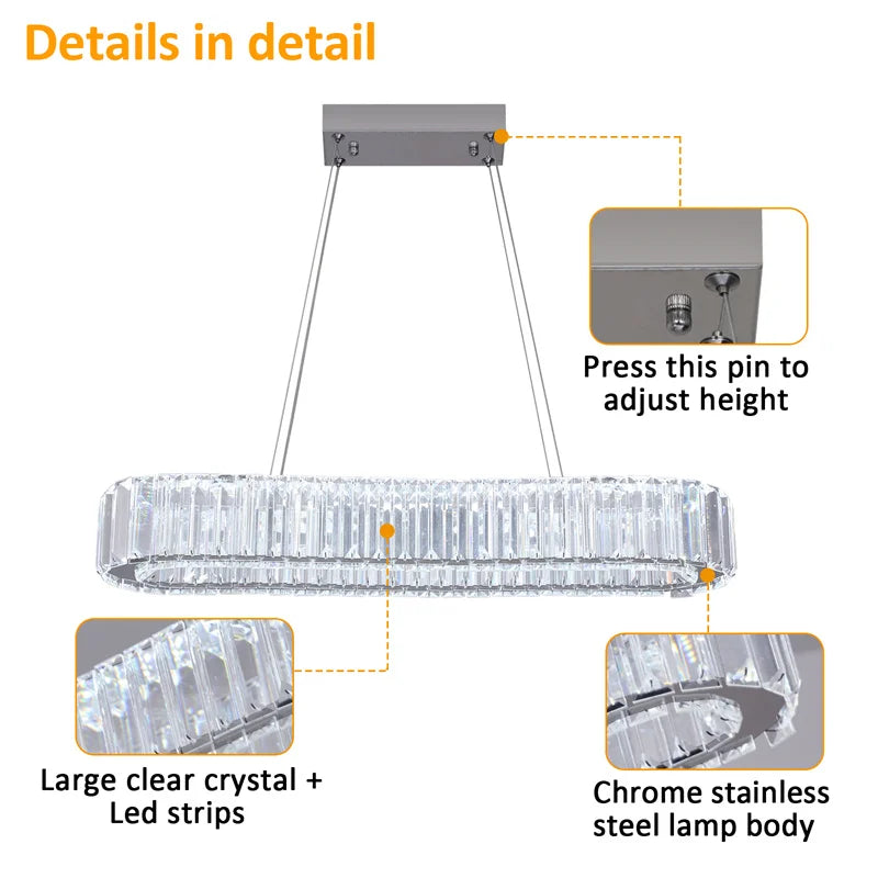 Modern Crystal Chandelier  Pendant Hanging Light Fixtures