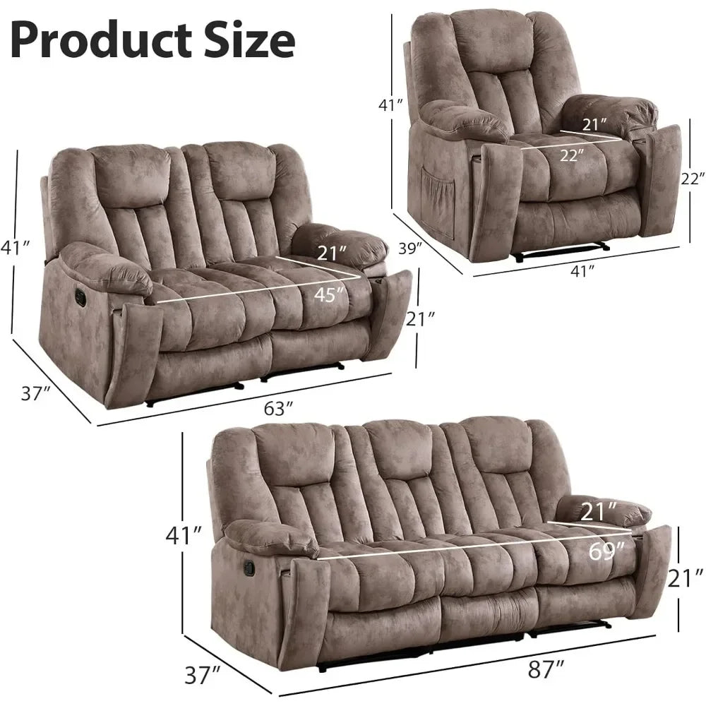 Recliner Sofa Furniture Set,