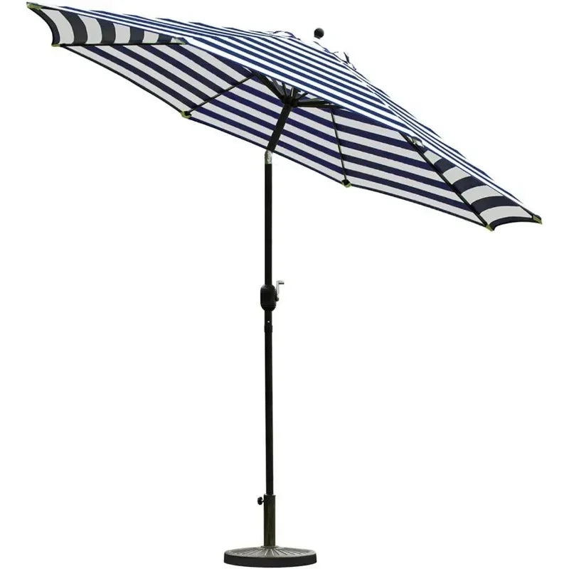 9' Patio Umbrella Outdoor Table Umbrella with 8 Sturdy Ribs (Black and White)