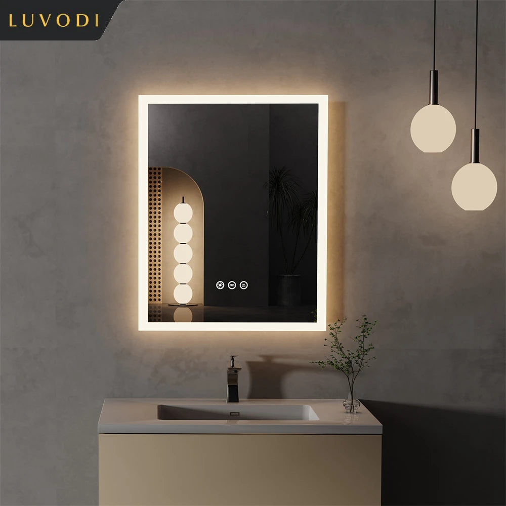 Backlit Touch Mirror Vanity Makeup Mirror
 Dimmable, Defog