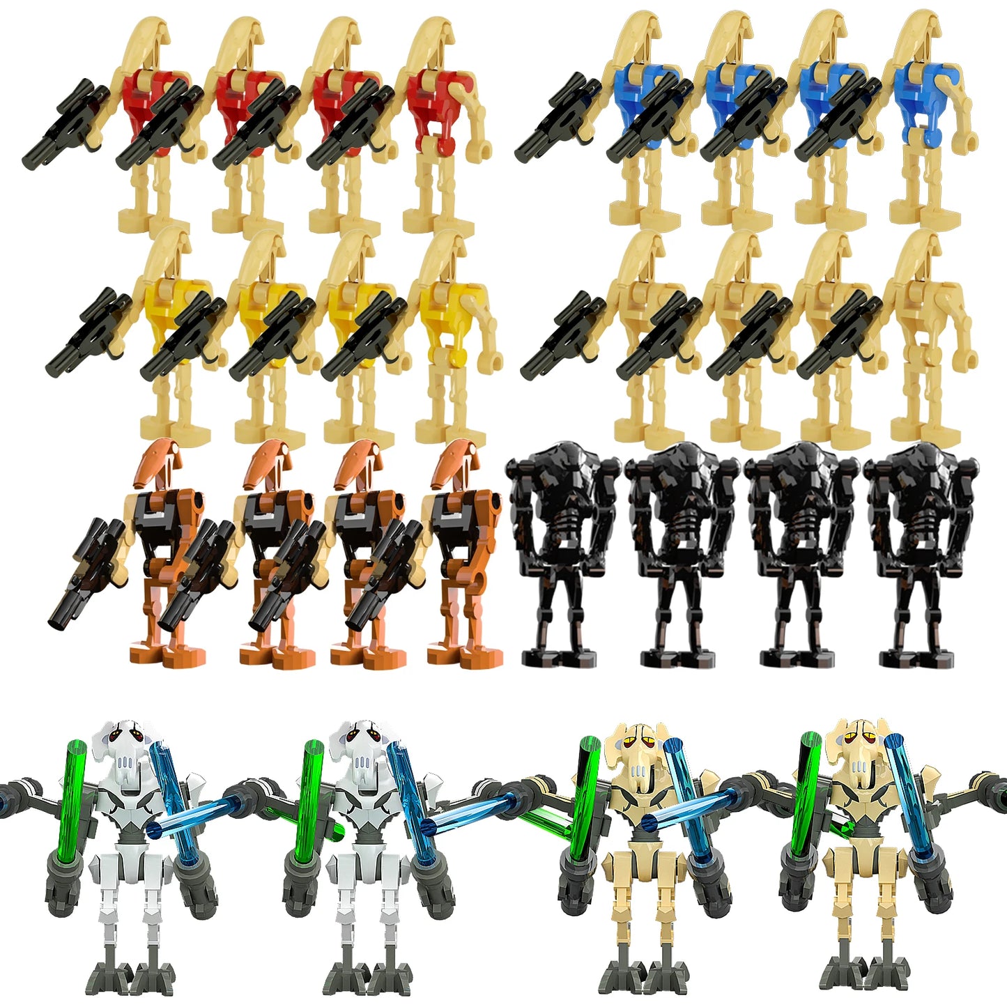 28 Pieces Clone Soldier Battle Droid Battle Pack Set for Kids, Combat Robot Figures Assembly Models Puzzle Building Toys