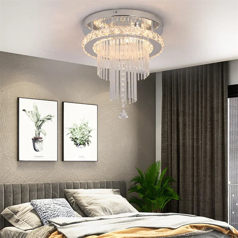 Modern Pendant Light Rain Drop Crystal Chandelier