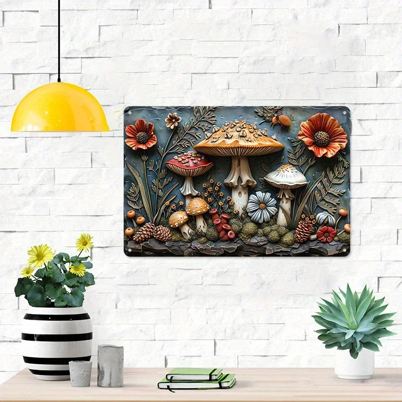 Mushroom Metal Wall Art Decor